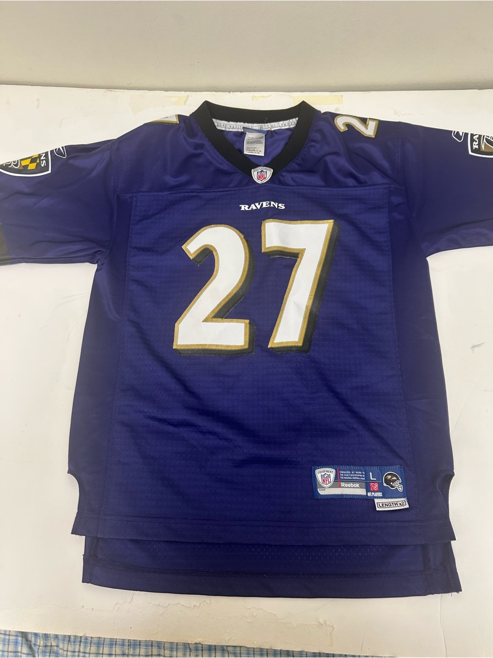 Reebok Baltimore Ravens #27 Purple Kids Ray Rice Football Jersey youth large +2